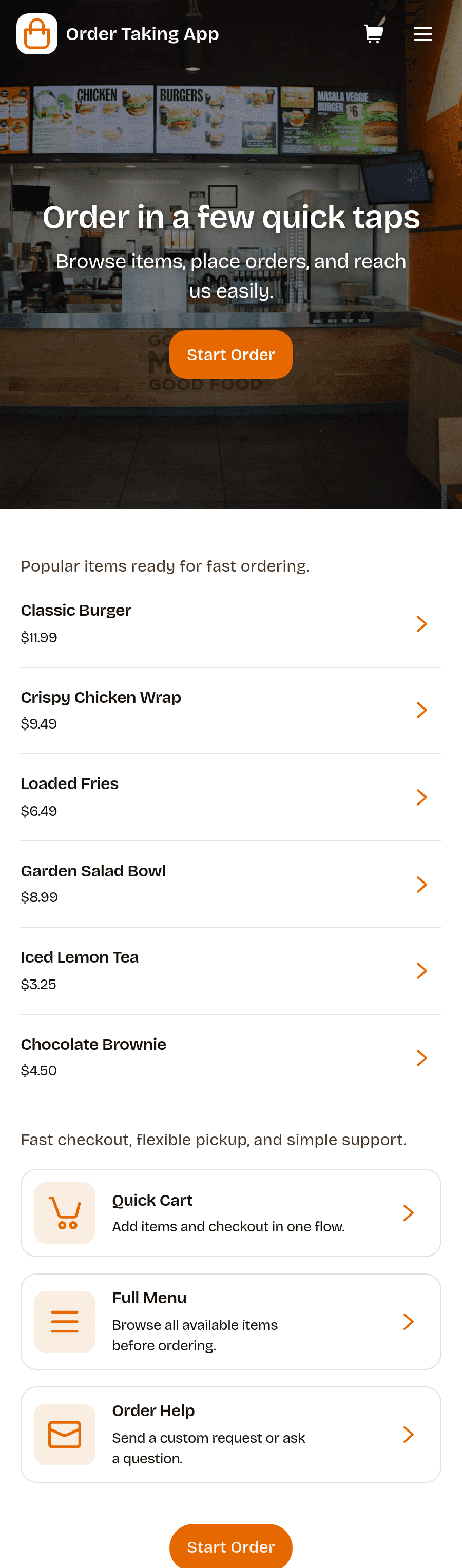 Order Taking App Template | Jotform