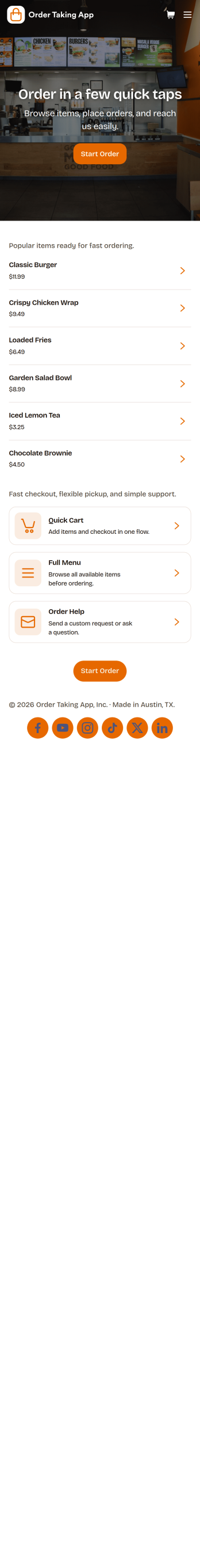 Order Taking App Template