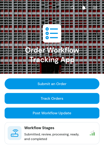 Order Workflow Tracking App Template