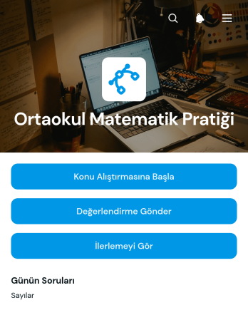 Ortaokul Matematik Alıştırma Uygulama Șablonu