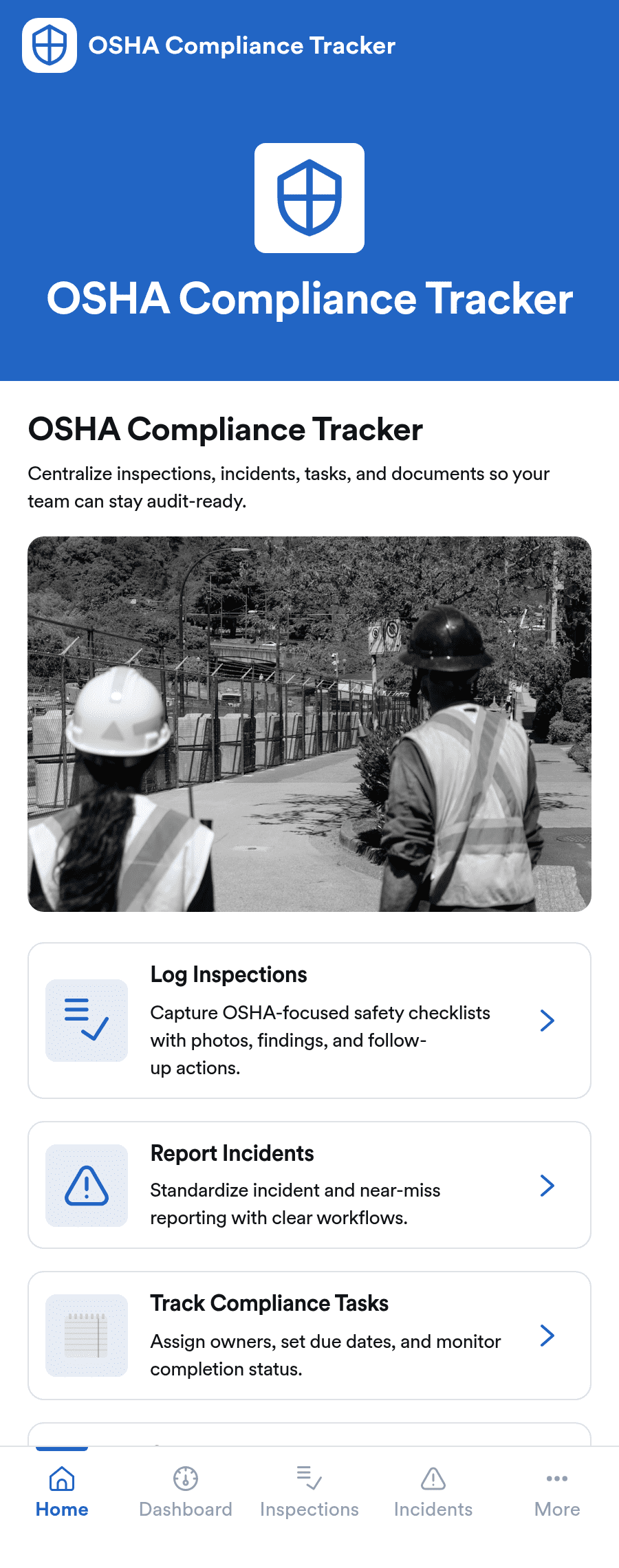 OSHA Compliance Tracker App Template | Jotform