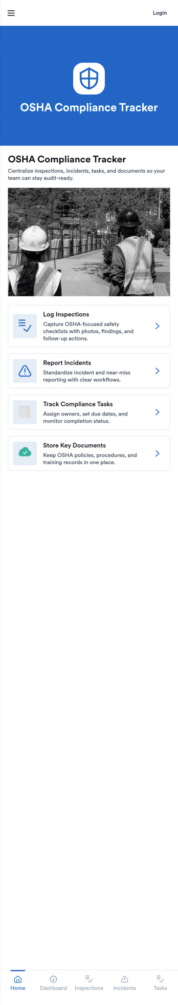 OSHA Compliance Tracker App Template