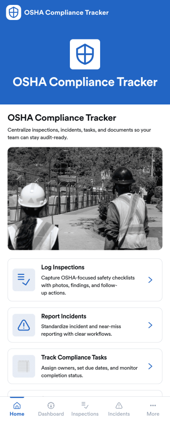 OSHA Compliance Tracker App Template
