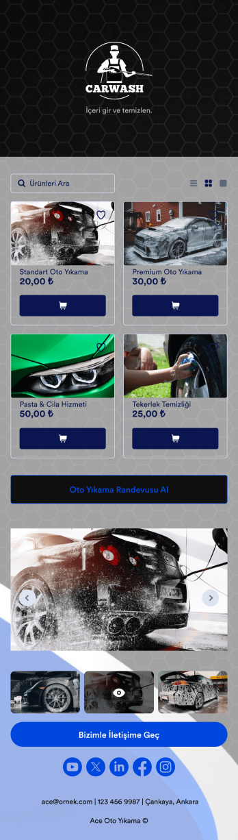 Oto Yıkama Uygulaması Template