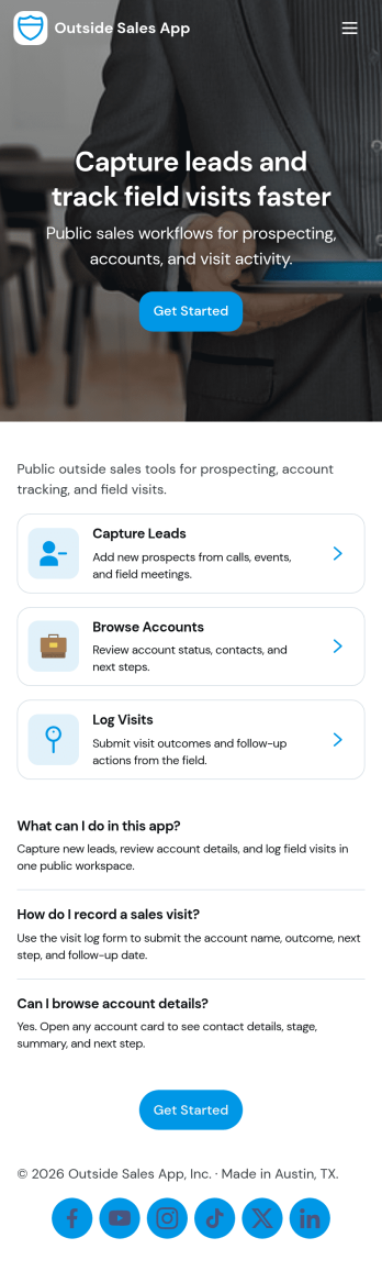 Outside Sales App Template