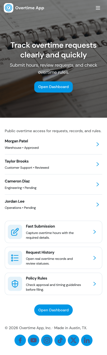 Overtime App Template