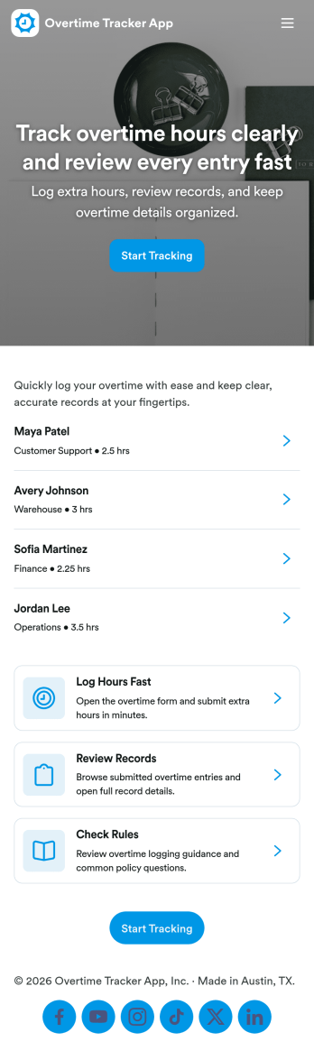 Overtime Tracker App Template