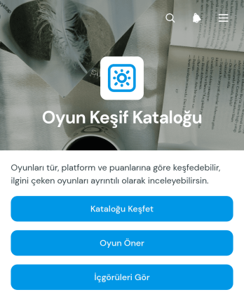 Oyun Keşif Kataloğu Uygulama Șablonu