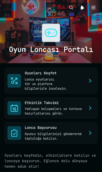 Oyun Loncası Portal Uygulama Șablonu