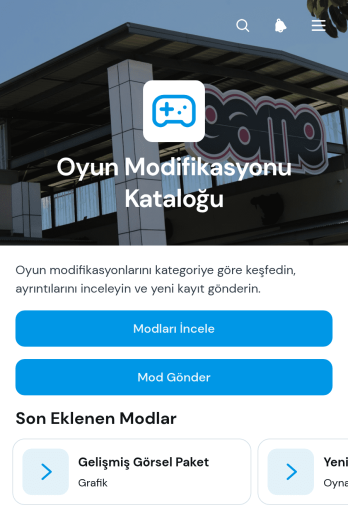 Oyun Modifikasyonu Katalog Uygulama Șablonu