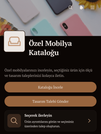 Özel Mobilya Kataloğu Uygulama Șablonu