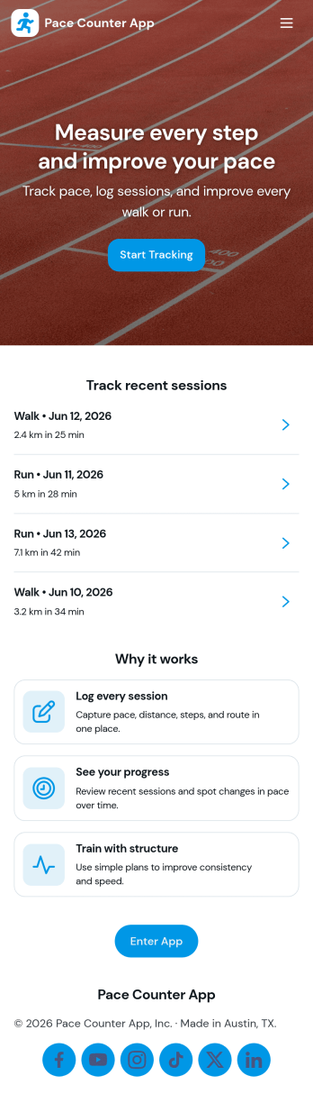 Pace Counter App Template