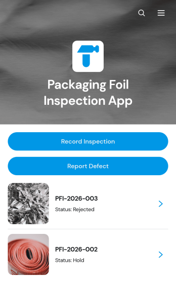 Packaging Foil Inspection App Template