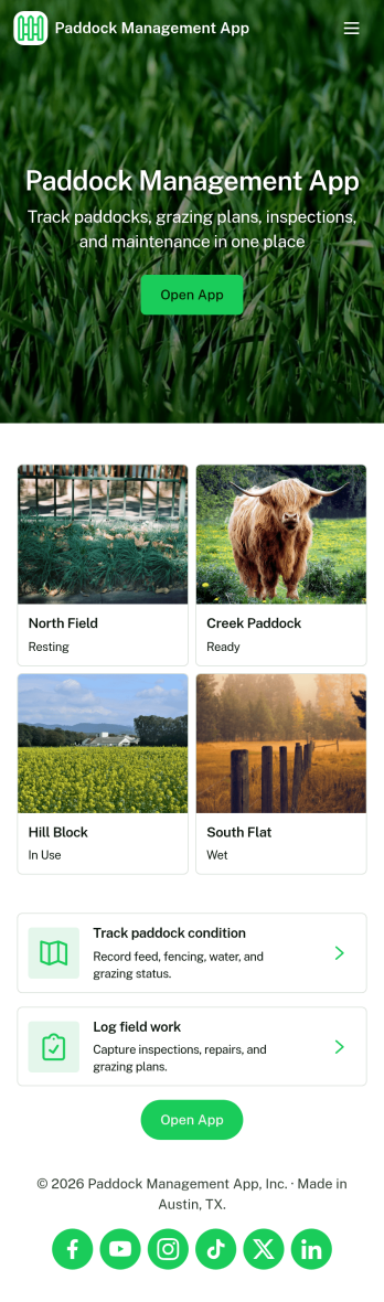 Paddock Management App Template