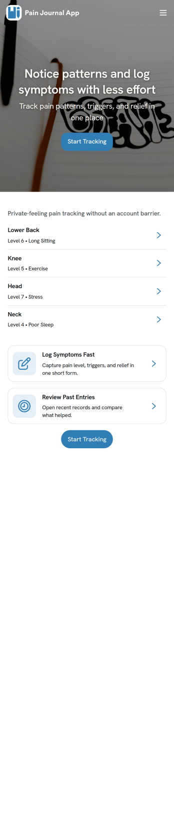Pain Journal App Template