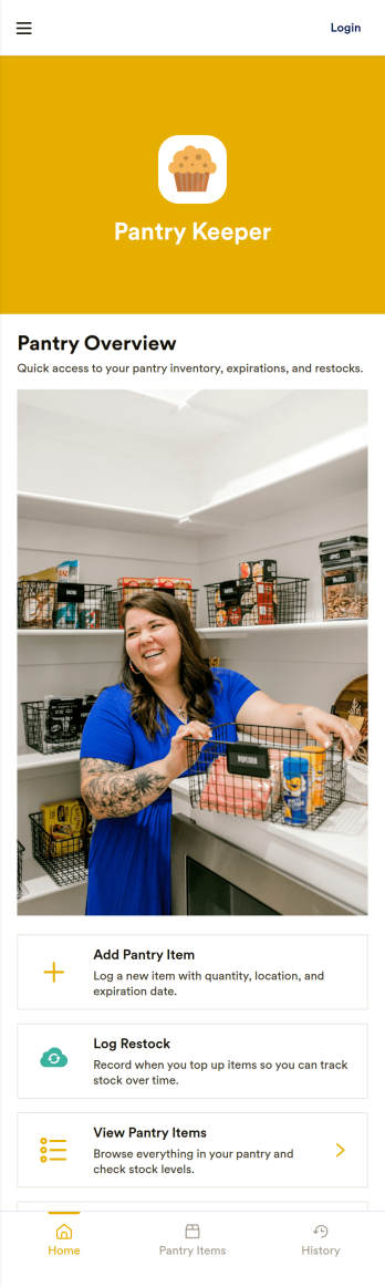 Pantry Keeper App Template