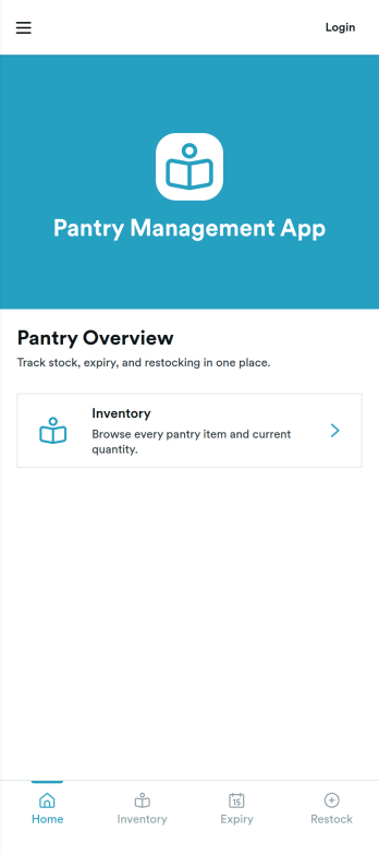 Pantry Management App Template