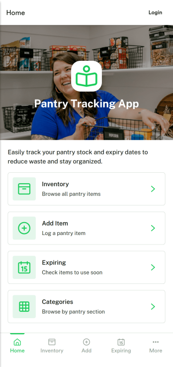 Pantry Tracking App Template