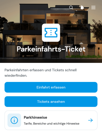 Parkeinfahrt-Ticket-App