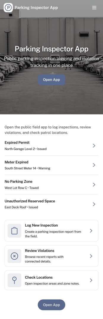 Parking Inspector App Template