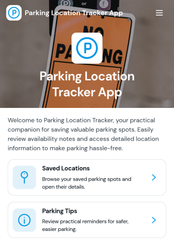 Parking Location Tracker App Template