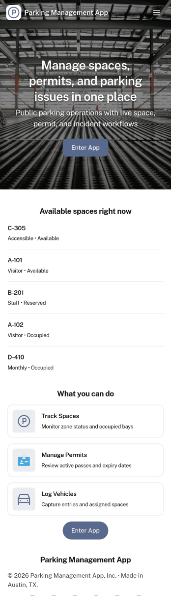 Parking Management App Template
