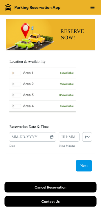 Customizable Parking Reservation App