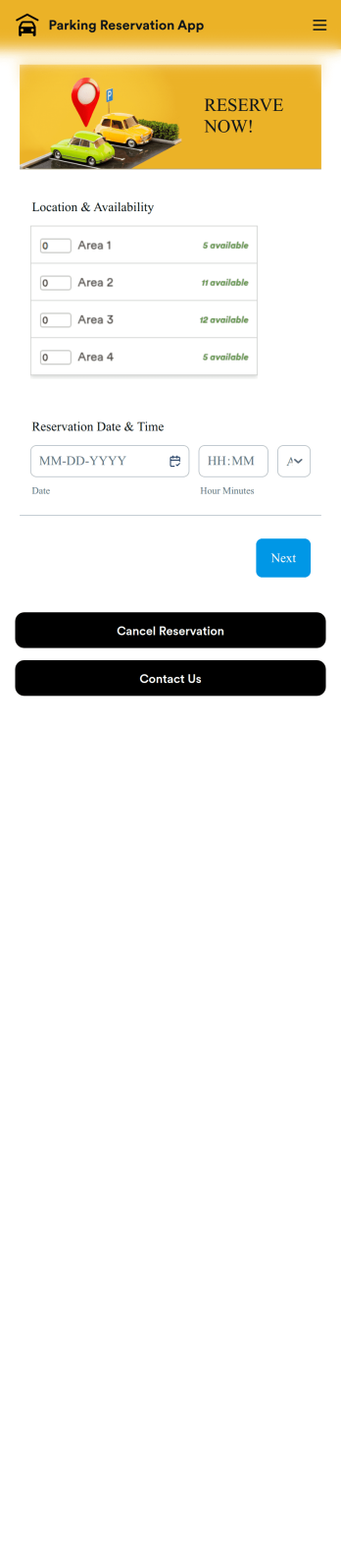 Customizable Parking Reservation App