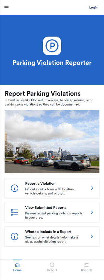 Parking Violation Reporter App Template