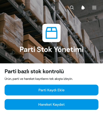 Parti Bazlı Envanter Yönetimi Uygulama Șablonu
