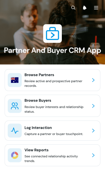 Partner And Buyer CRM App Template