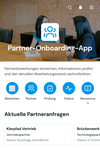 Partneraufnahme-App