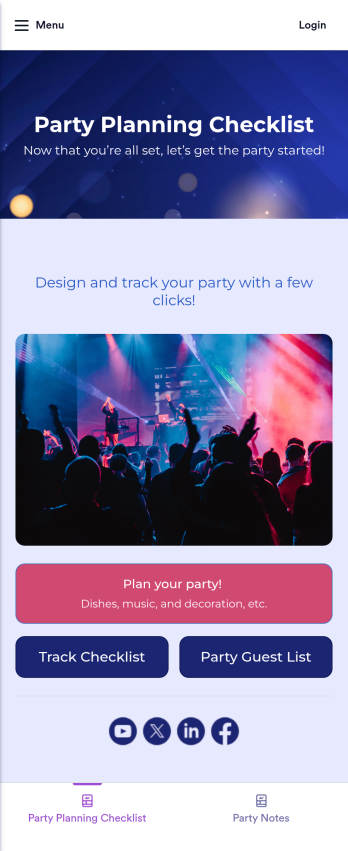 Party Planning Checklist App Template