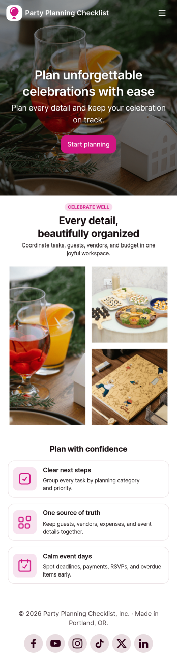 Party Planning Checklist App Template