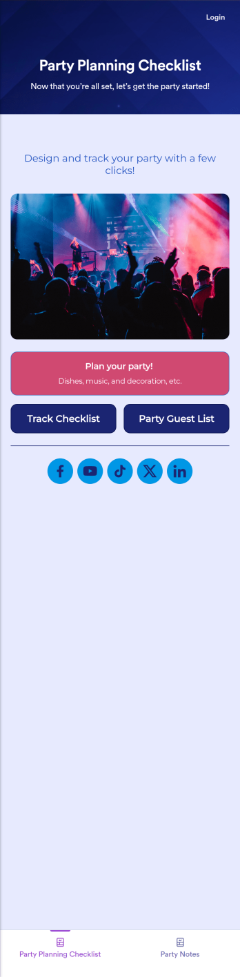 Party Planning Checklist App Template