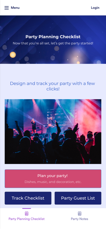 Party Planning Checklist App Template