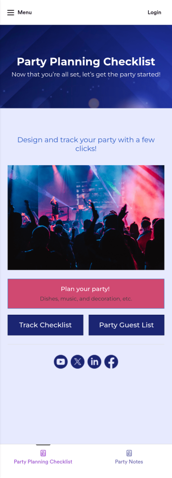 Party Planning Checklist App Template