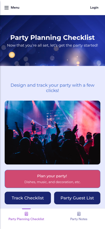 Party Planning Checklist App Template