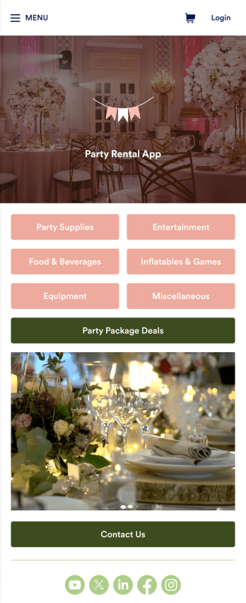 Party Rental App Template