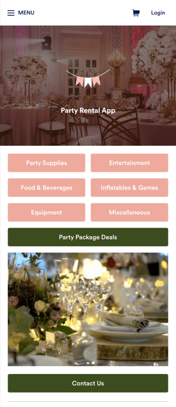 Party Rental App Template
