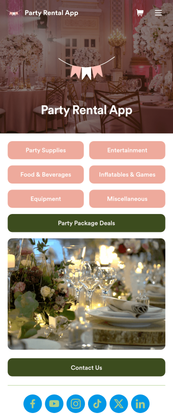 Party Rental App Template