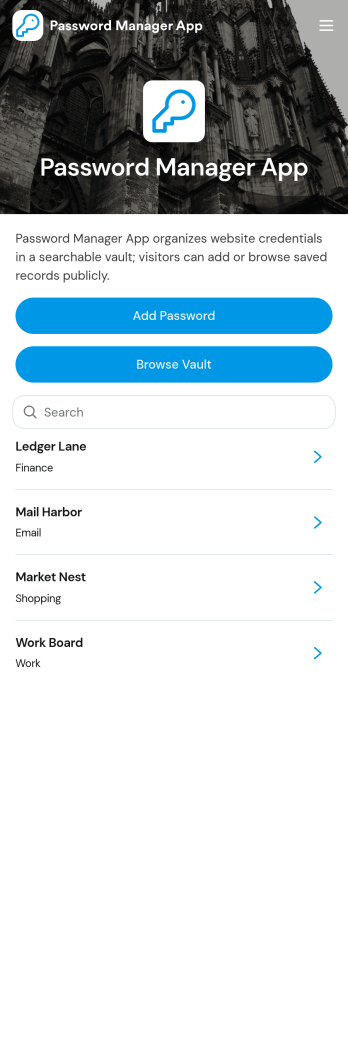 Password Manager App Template