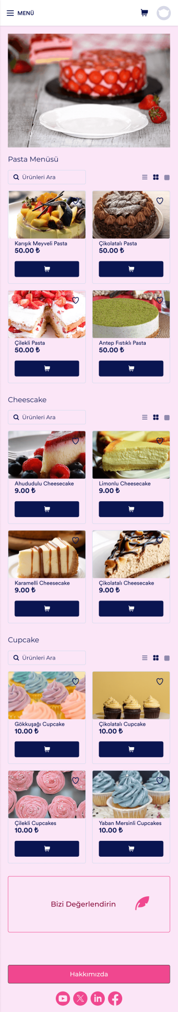 Pasta Sipariş Uygulaması Template