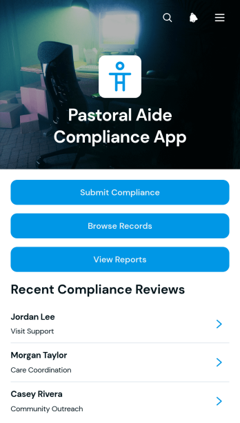 Pastoral Aide Compliance App Template