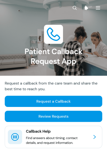 Patient Callback Request App Template