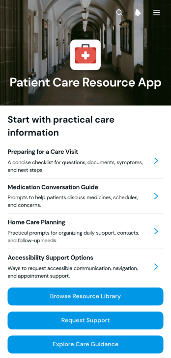 Patient Care Resource App Template