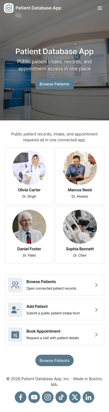 Patient Database App Template