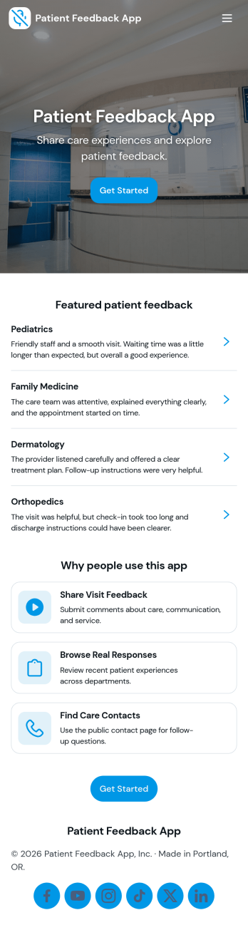 Patient Feedback App Template