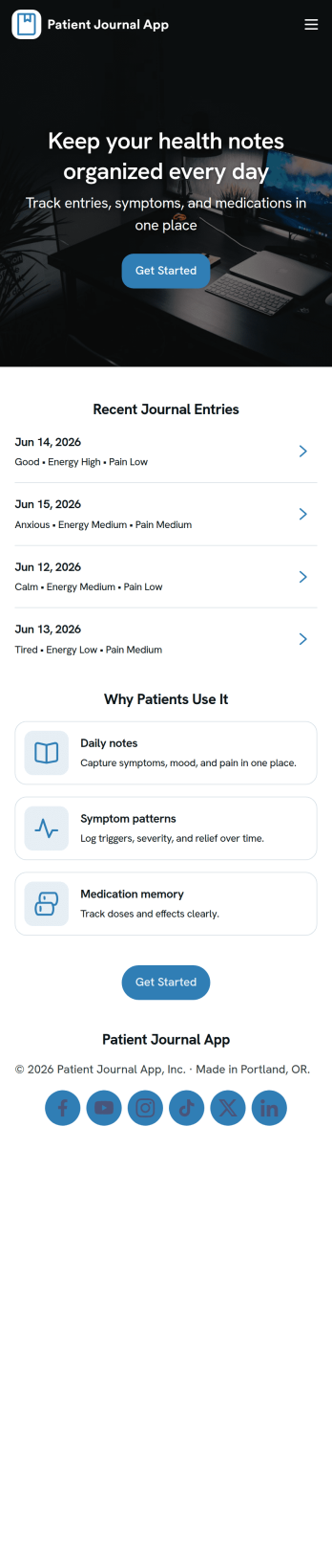 Patient Journal App Template