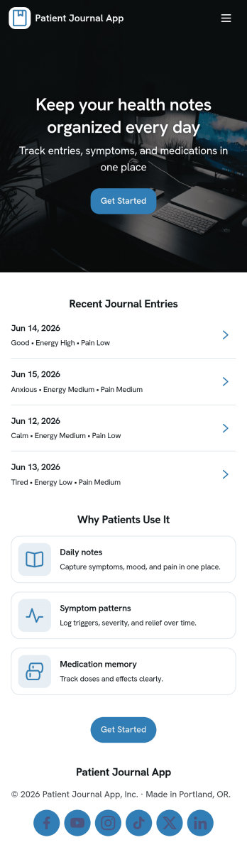 Patient Journal App Template